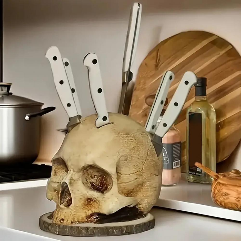 Commercial Kitchen Knife Holder - Portacuchillos con Forma de Calavera y