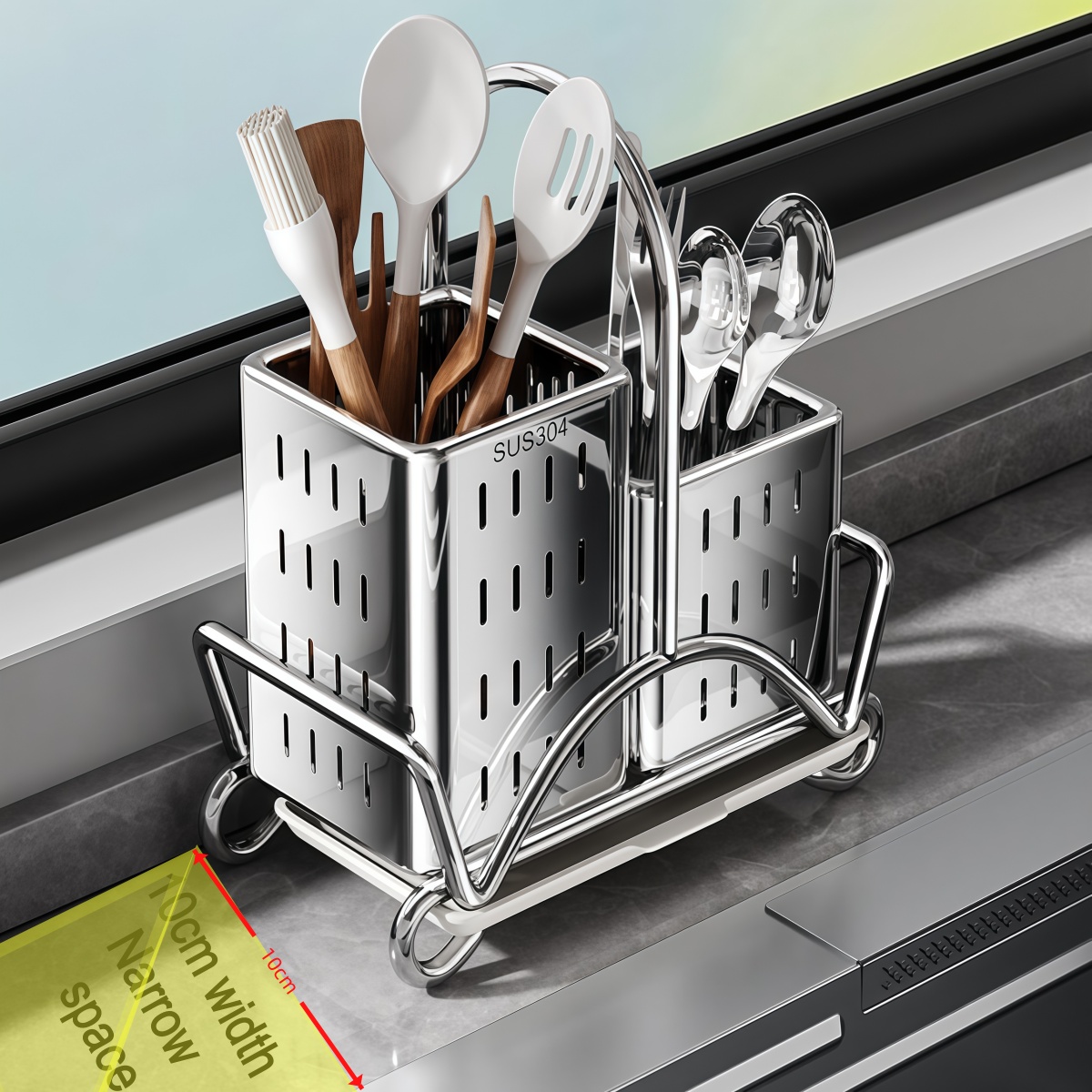 Organizador de Cubiertos de Co - Commercial Kitchen Knife Holder reseña y precio