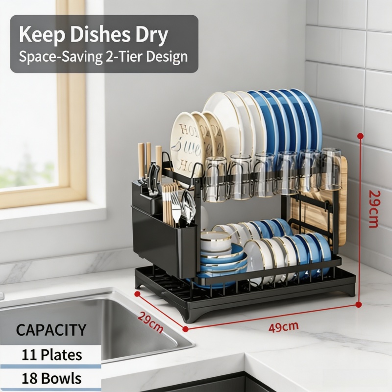 Escurridor de Platos de 2 Nive - Commercial Kitchen Knife Holder reseña y precio